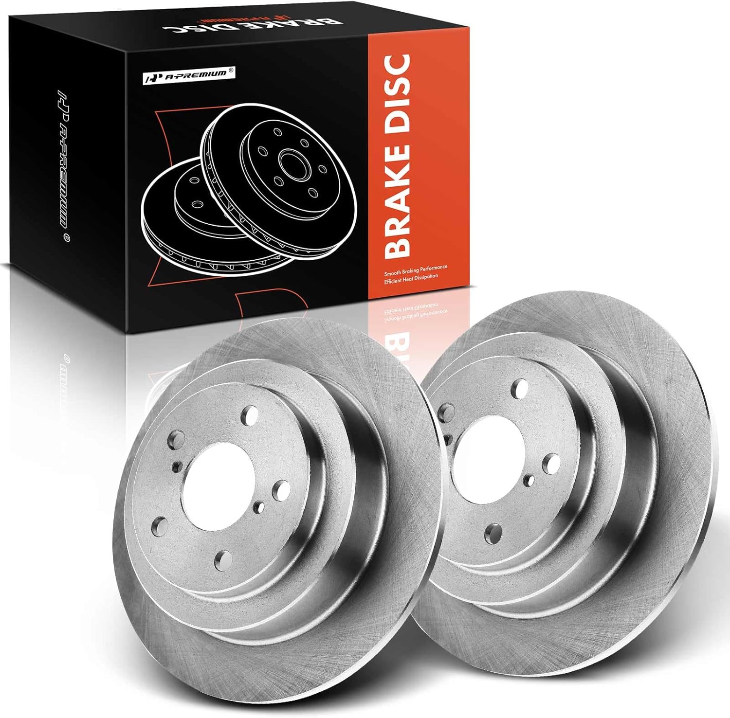 A-Premium 10.47 inch (266mm) Rear Solid Disc Brake Rotors Compatible with Select Subaru and Saab Models - Forester 1998-2008, Impreza 1993-2007, Legacy 1990-1999, 9-2X 2005-2006, 2-PC Set