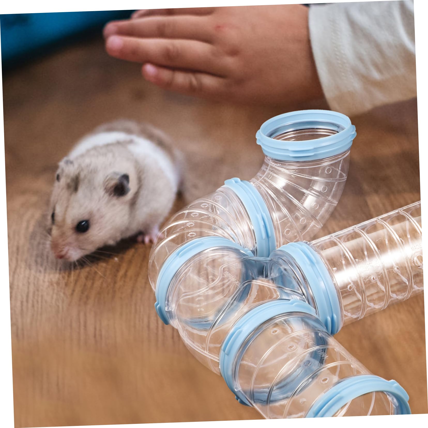 VANZACK Hamstertunnel Außen Selbstgemacht Verbindungstunnel aus Robustem Transparentem Kunststoff für Hamsterkäfig Zubehör Spielplatz Kleintiere