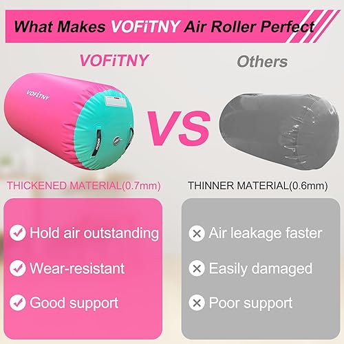 Miniatura 22 de VOFiTNY Gimnasia Equipo de Tumbling Air Barrel Inflable Octágono Vaso Roller Back Bend Trainer Chearleeding Mat Sin Bomba Menta nopump