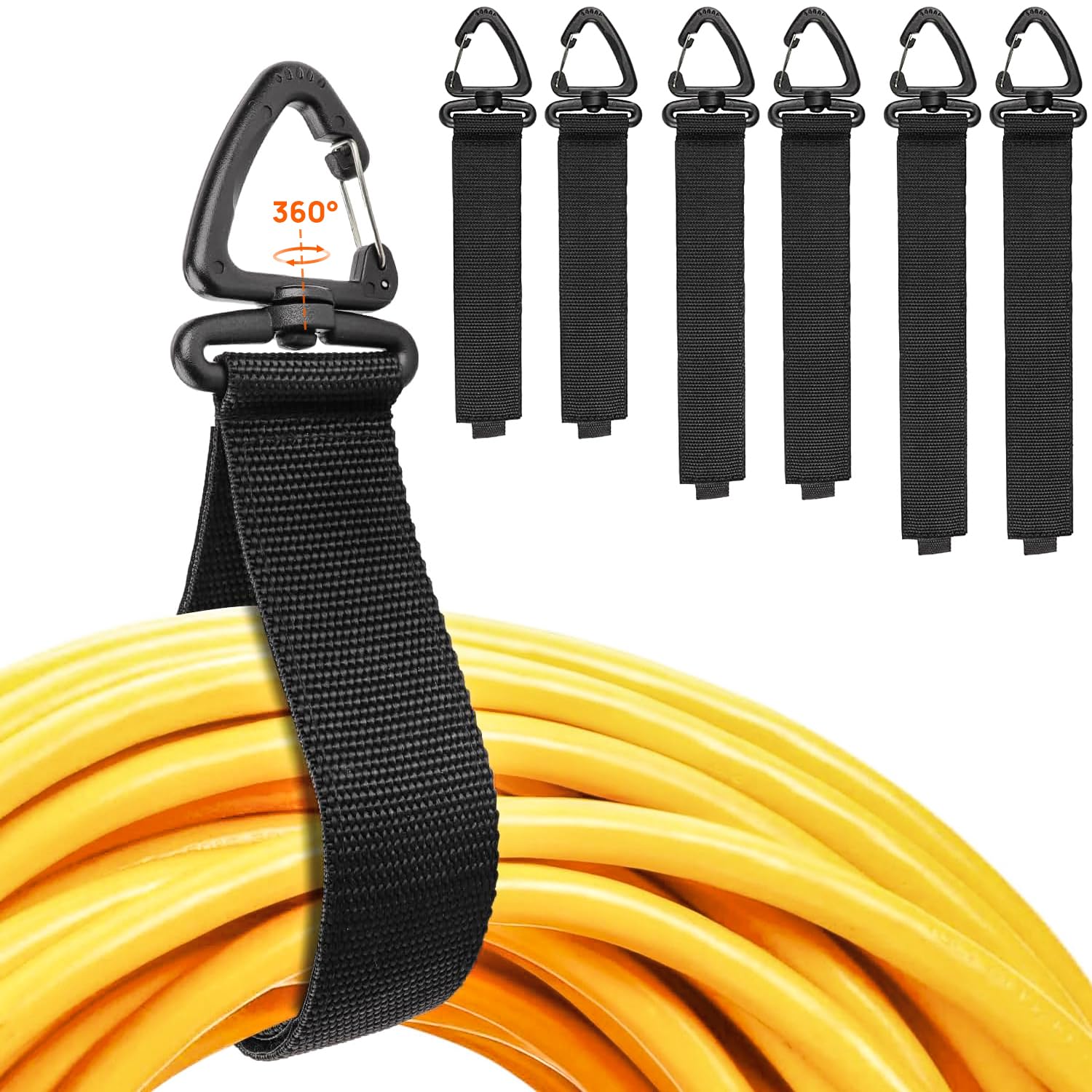 Ditar Heavy-Duty Storage Straps (Assorted 6 Pack) - Extension Cord Organizer, Cable Straps, Cord Wrap Keeper for Hoses, Rope, Power Cord, RV Accessories, Workshop and Garage Storage and Organization
