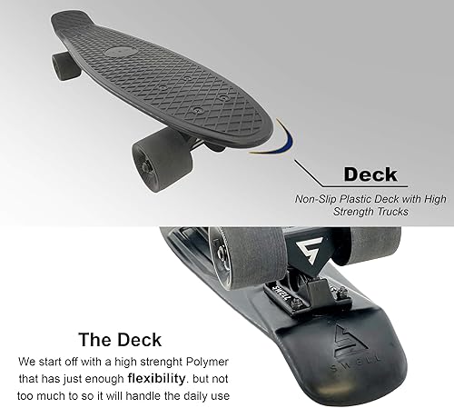 Miniatura 2 de Monopatín completo retro de plástico de 22 pulgadas y 28 pulgadas para principiantes, niños, niñas, jóvenes, adolescentes, adultos y estudiantes