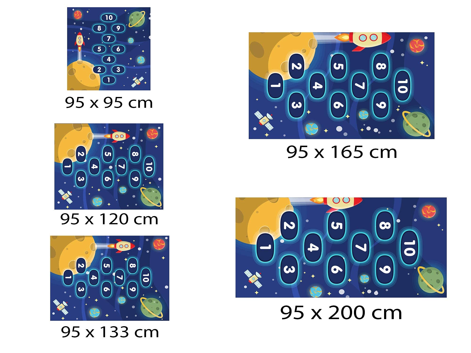 OEDIM Tapis Carpette Lino PVC Espace de marelle pour Enfants pour Chambre| 95 x 165 cm | Moquette en PVC | Revêtement vinylique de Sol | Décoration de la Maison et Chambre | Plancher de Protection |
