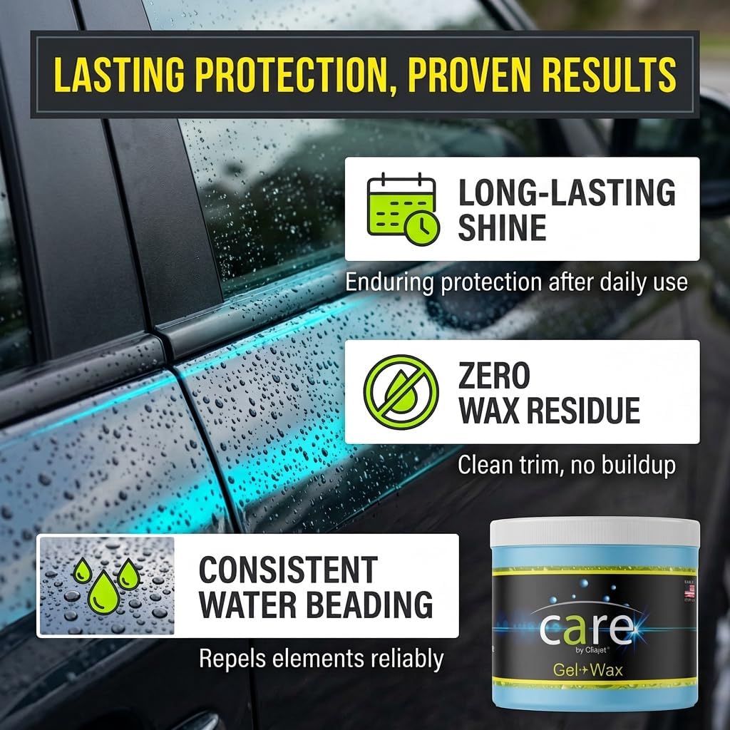 Care Gel-Wax, Car Wax for Shiny Finish, Reduces Water Spot, Durable, Effective on Various Surfaces, 26 Oz.