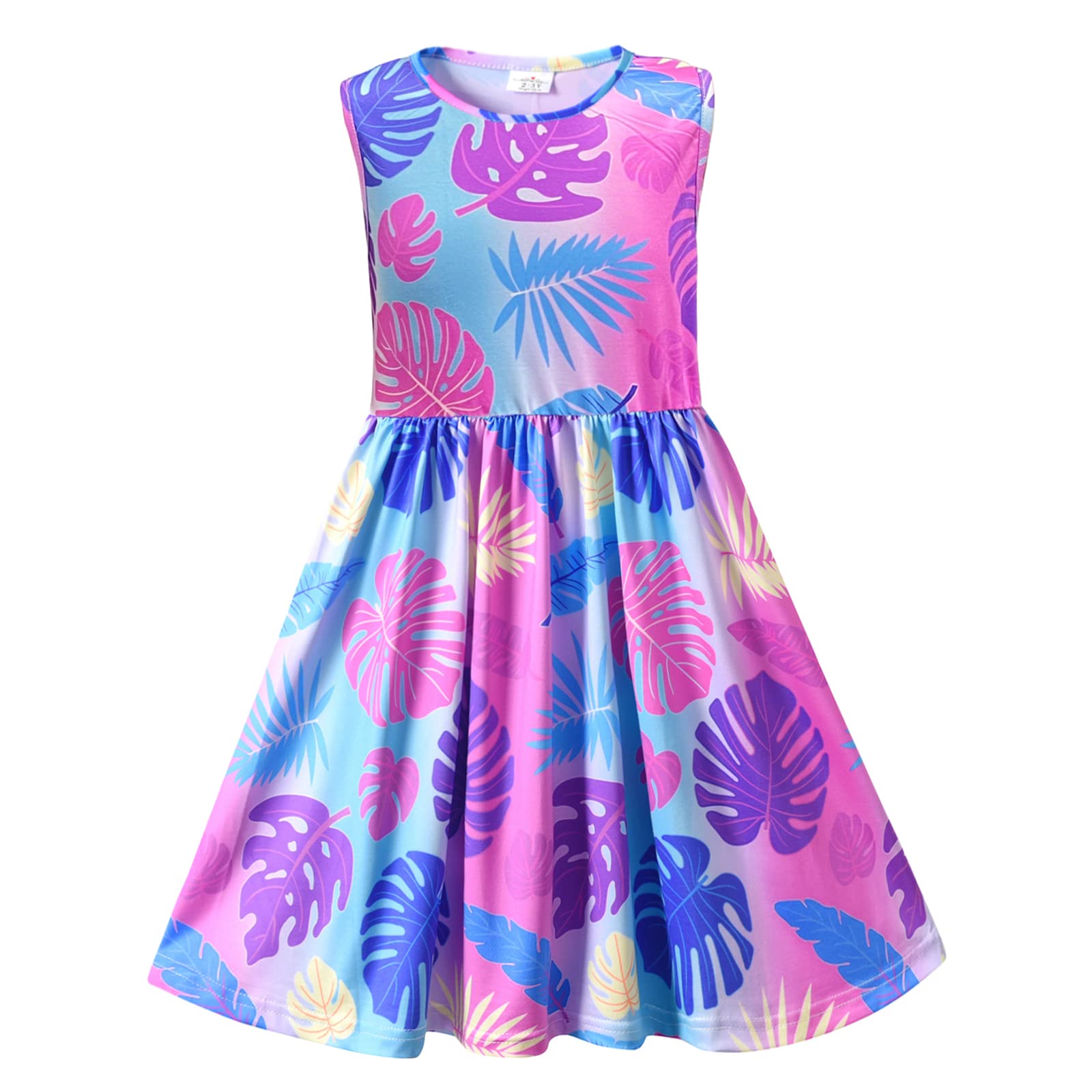 VIKITA Niñas Vestido Verano Vestido Viños Vestidos Sirena Sin Mangas Tamaño 3-12 años