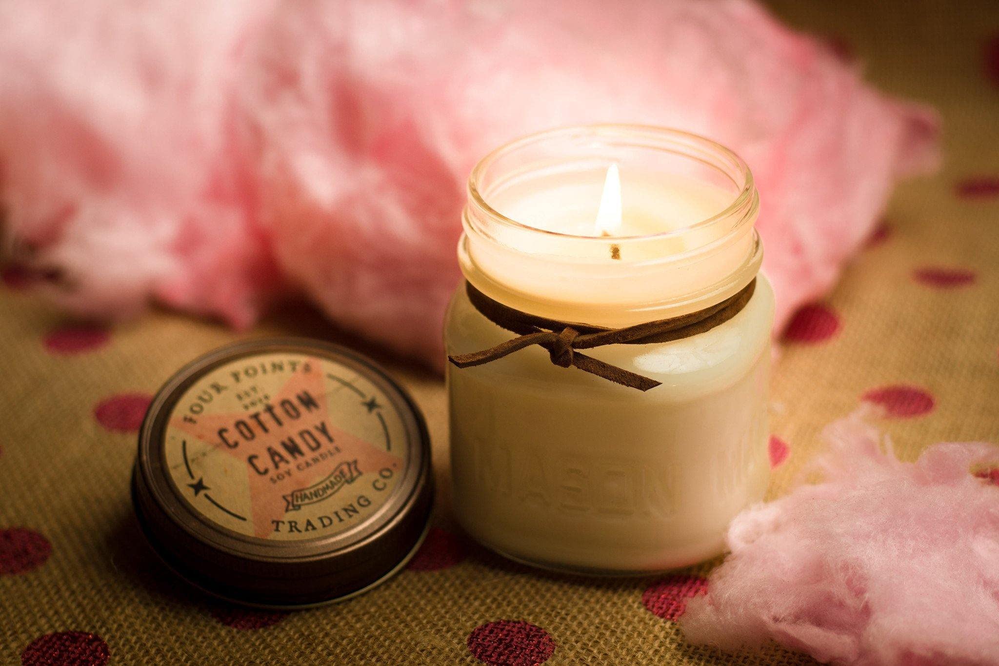 Cotton Candy - Candela profumata per aromaterapia, 226 ml, con barattolo