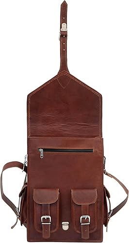 Miniatura 6 de Shy Shy Let's Touch The Sky Mochila de cuero vintage de 15 pulgadas para portátil, ligera, para hombre (11 pulgadas de ancho x 15 pulgadas de alto),