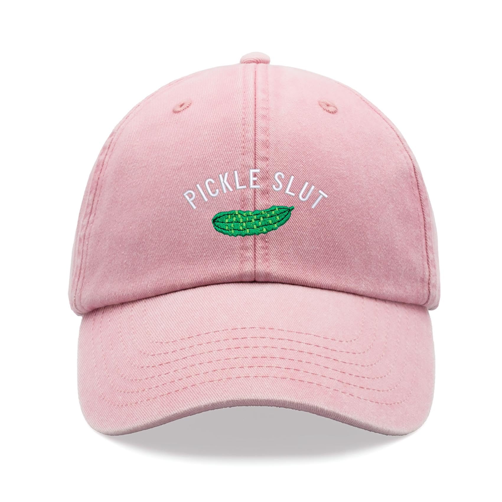 Pickle Sl*t Baseball Cap Vintage Washed Unisex Dad Hat Adjustable Pink