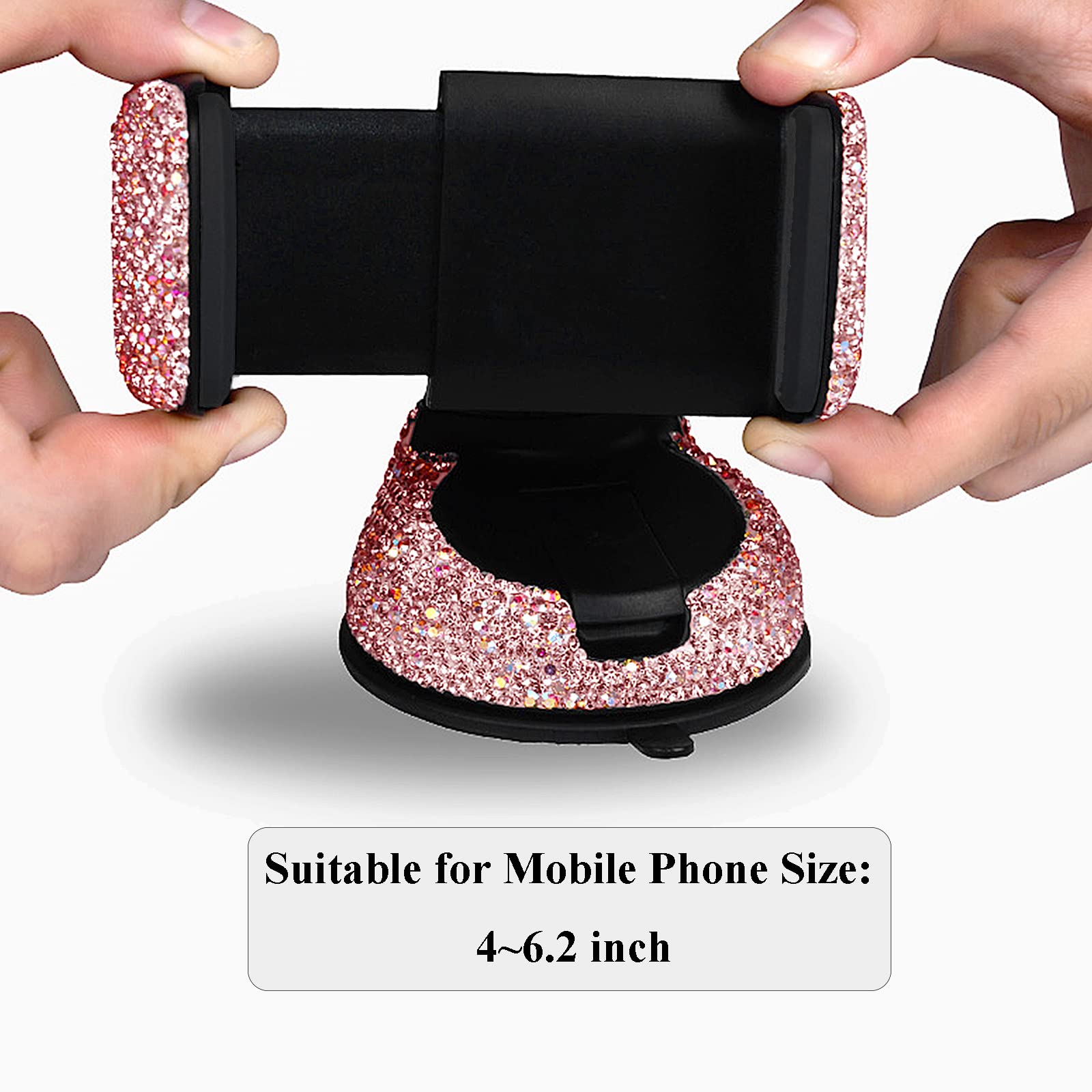 Supporto Telefono Auto Regolabile Con Brillantini Rosa - Perfetto Per Ragazze E Donne - Foto 9