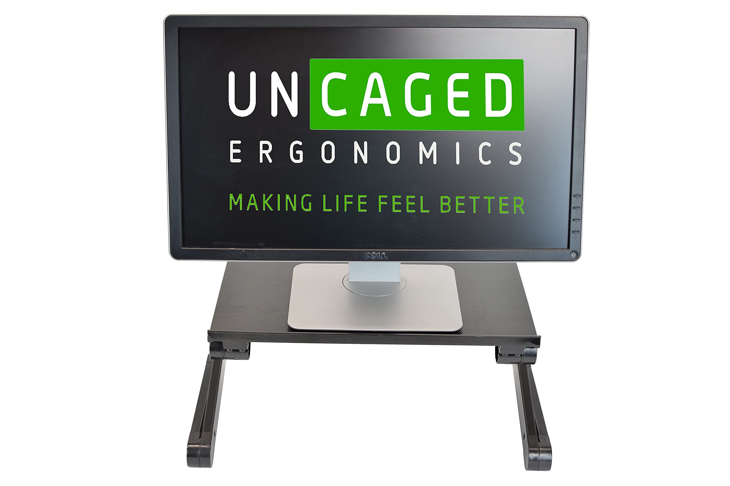 Uncaged Ergonomics WorkEZ Monitor Stand ergonomic adjustable height and
