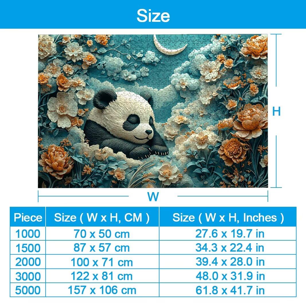 Puzzle 5000 Piezas, Puzzle Panda de Madera para Adultos, Regalos -2378