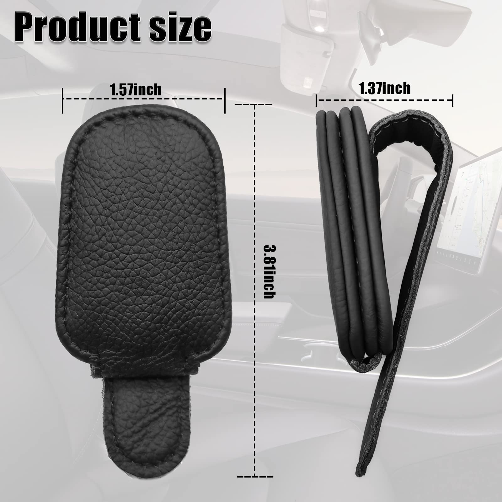 Sunglasses Holders for Car Sun Visor Magnetic Leather Sunglass Holder for Car Suitable for Thin Leg Glasses, Car Visor Accessories Universal for Most Car Sun Visor (Black)