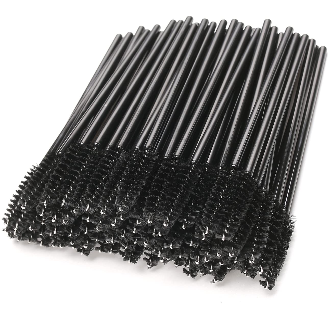 AKStore 50PCS Disposable Eyelash Brushes Mascara Wands Eye Lash Eyebrow Applicator Cosmetic Makeup Brush Tool Kits(50-Black)
