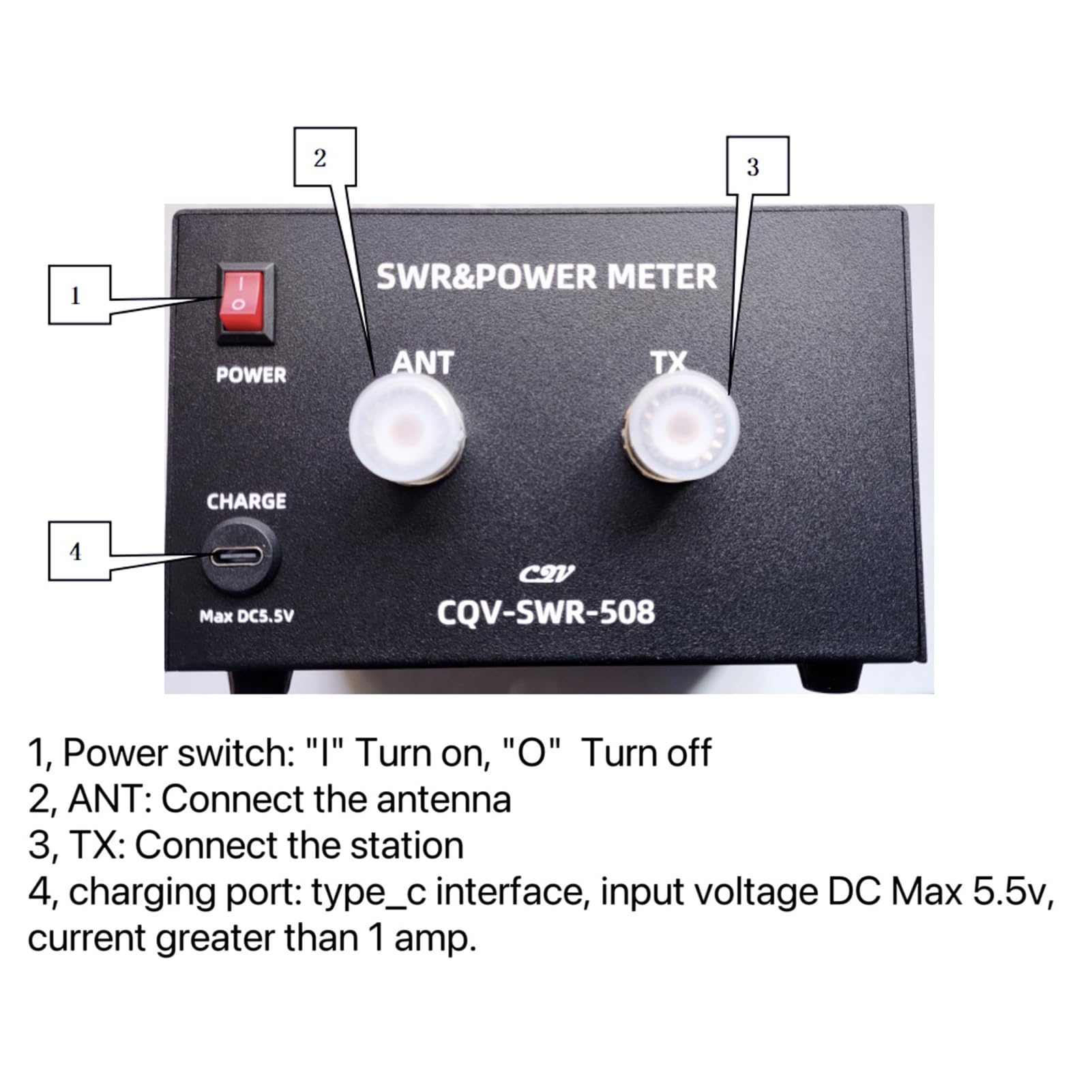 Misuratore SWR digitale ad alte prestazioni da 200 W con possibilità di sintonizzazione fine per gli appassionati di radio amatoriali 1,8-54 Mhz