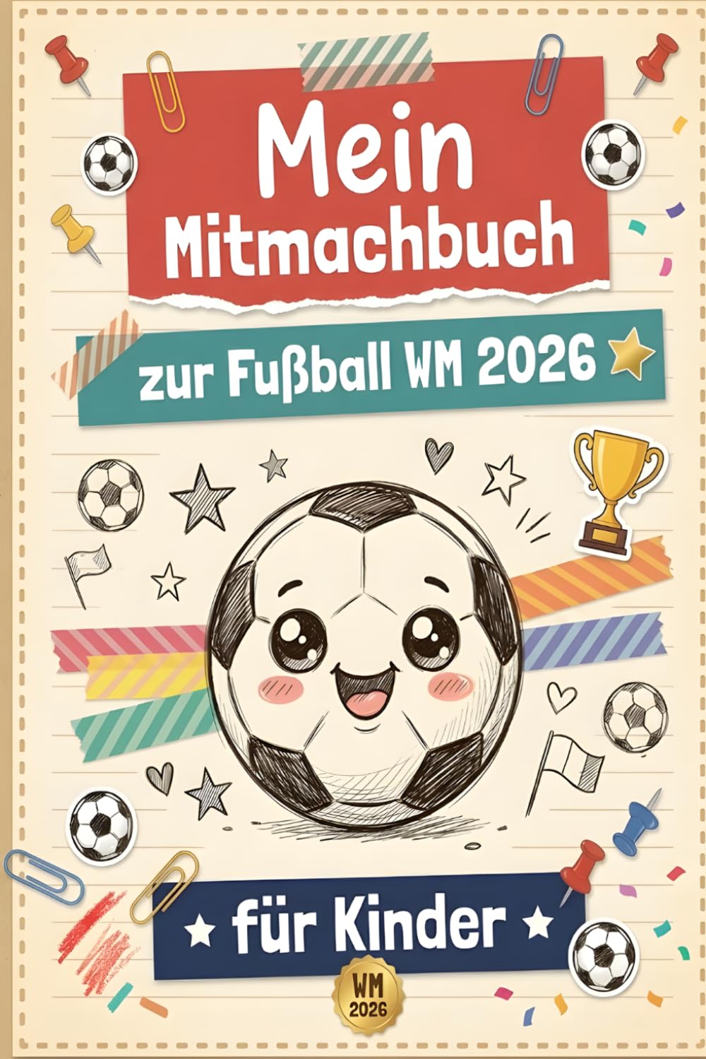 Mein Mitmachbuch zur Fußball WM 2026 für Kinder: Ausfüllseiten, Quiz und kreative Aufgaben rund um Teams, Spieler und Trikots | Spielerisch die WM entdecken