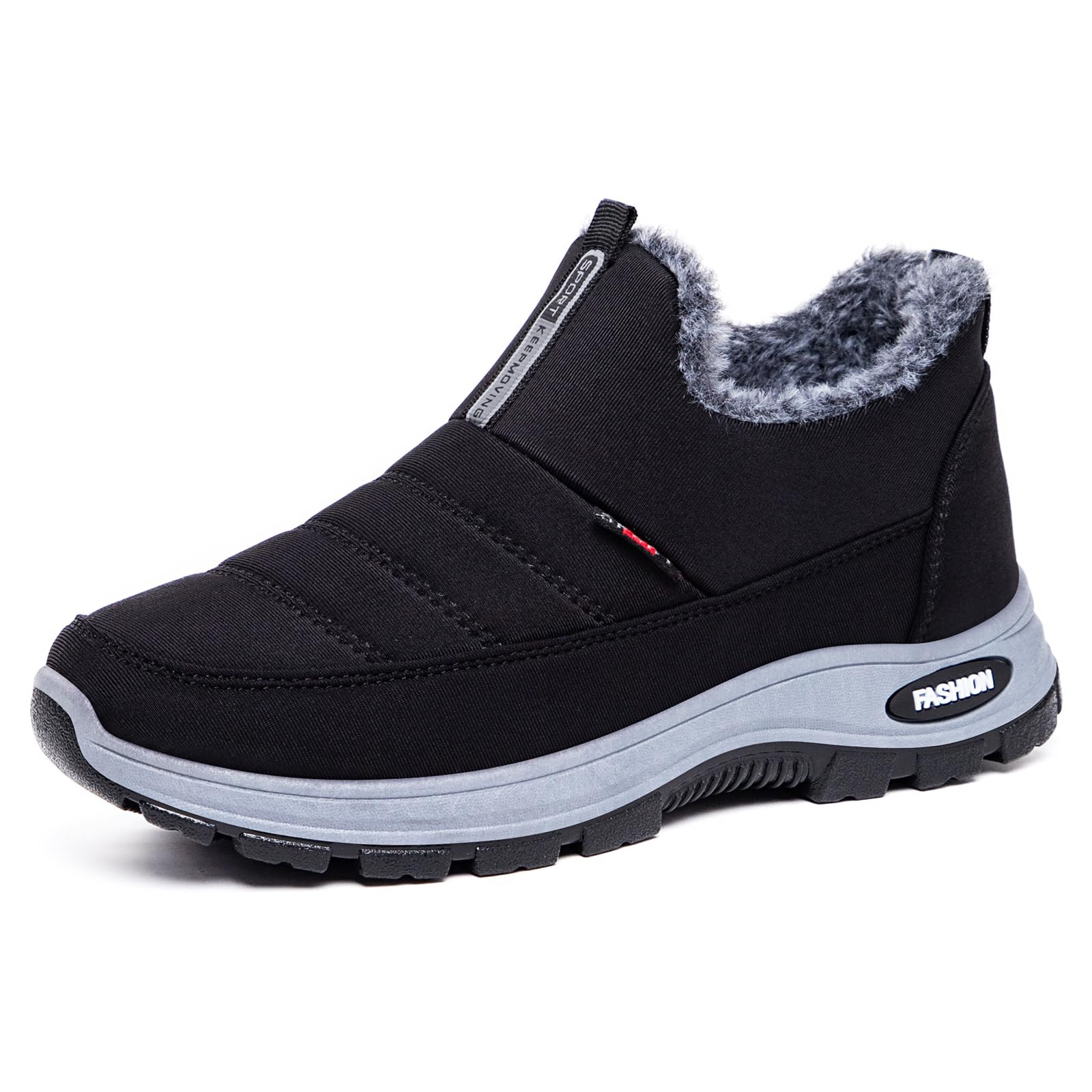 Womens Winter Snow Boots Warm Fur Lined Ankle Boots With Arch Support Slip On Waterproof Fur Fuzzy Thermal