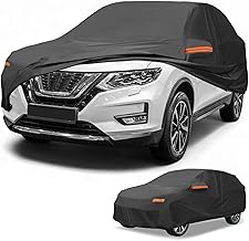 Car Cover Waterproof All Weather Sun Rain Protection Full Exterior Cover for Nissan X-TRAIL Black with Left Side Zippers