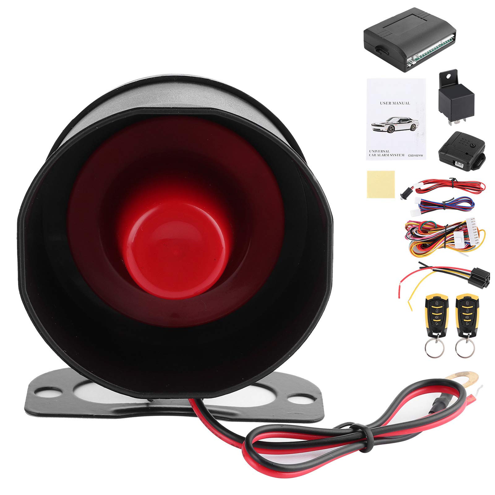 de Alarma para automóvil, Kit de Seguridad de Entrada remota sin Llave con Cerradura Central Universal con bocina e indicador LED para Puertas de vehículos