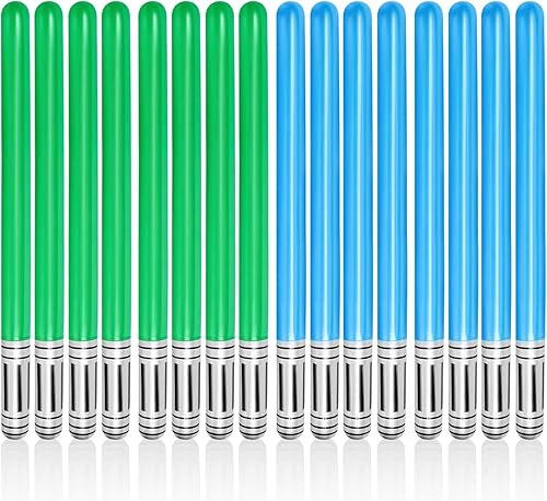 16 piezas de sable de luz inflable, espada de sable de luz inflable de Halloween, bolsas de fiesta, rellenos de calcetines, espadas inflables para