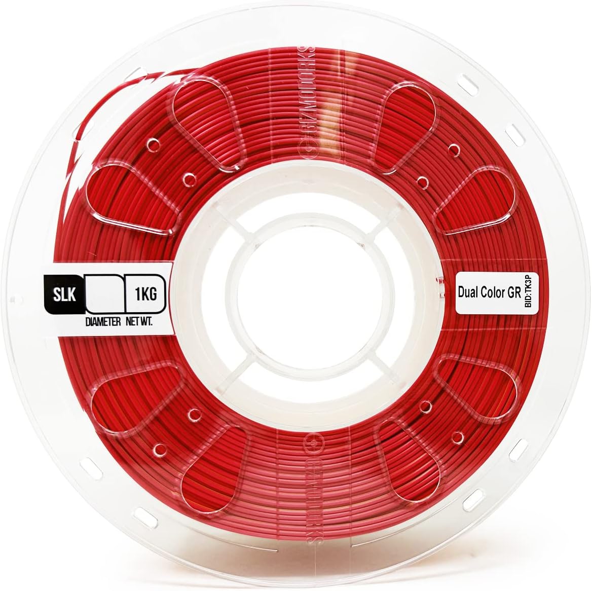 Gizmo Dorks Shiny Silk Filament 1.75mm 1kg Dual Two-Tone Color, Gold Red