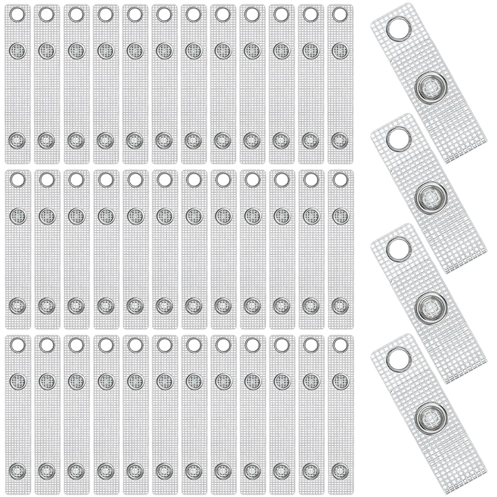 CRASPIRE 100Pcs Badge Holder Straps ID Badge Clip Clear Heavy Duty PVC Transparent Vinyl Card Holders Strap Replacement Clips with Snap and Eyelet for Name Tags Work Lanyards Keychains Accessories