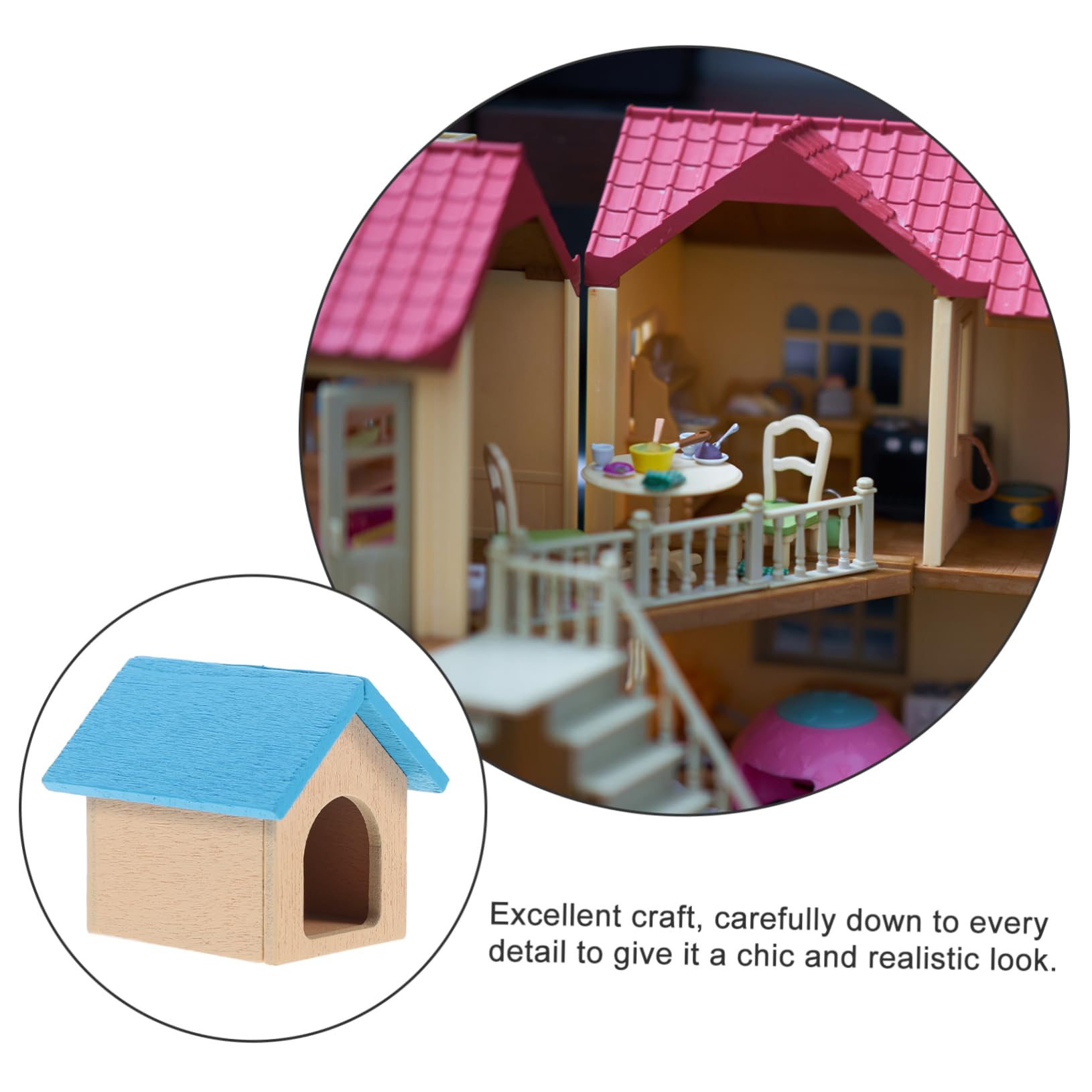 Amazon.co.jp: Generic ドールハウス犬小屋 木製犬小屋 小型犬小屋