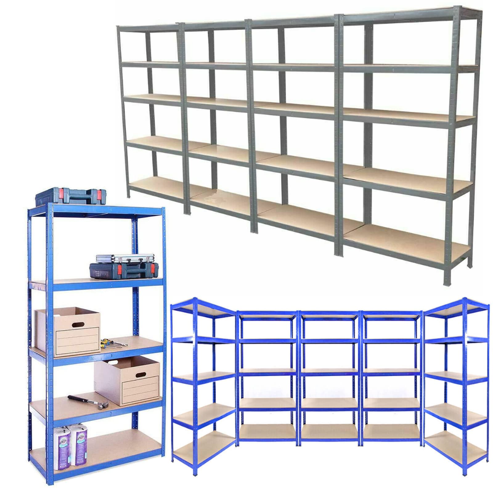 Scaffale da giardino multifunzione regolabile a 5 ripiani, in metallo, altezza 170 x larghezza 75 x profondità 30 cm, ideale per uso domestico e giardino