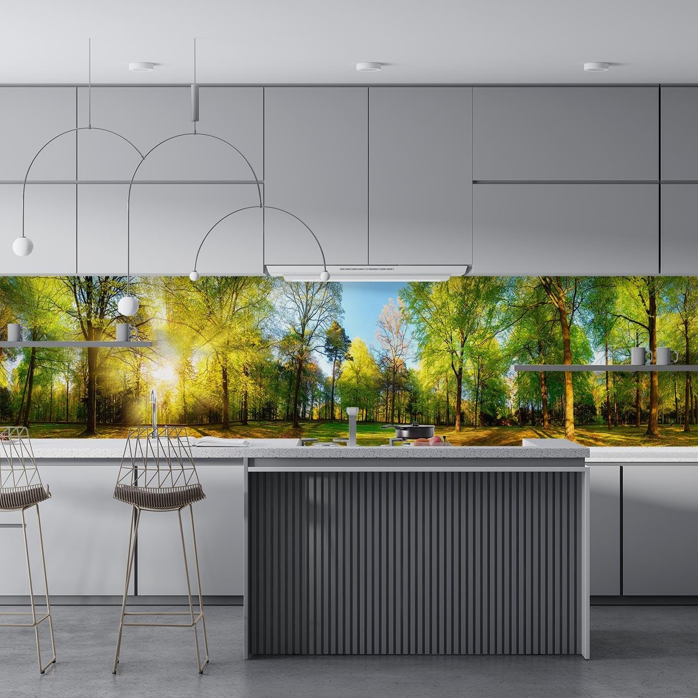 Mutfak Tezgah Arası Folyo Fayans Kaplama Folyosu Bahar Manzarası 60x400 CM
