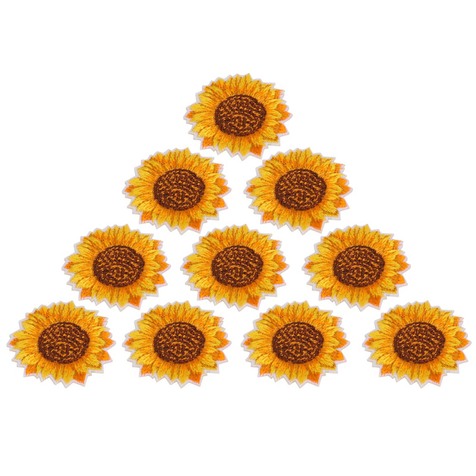 Patch brodé à repasser tournesol multicolore en lot de 20 pièces pour customisation