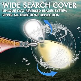 TRUSCEND Wide Search Cover Vibe Tail Spinner, Easy Catch Fishing Lures with Vibrating, Swimming, Jigging Action, BKK Super Slide Sharp Hook, Accurate Long Cast Fishing Spinner for Bass, Trout 3/8oz