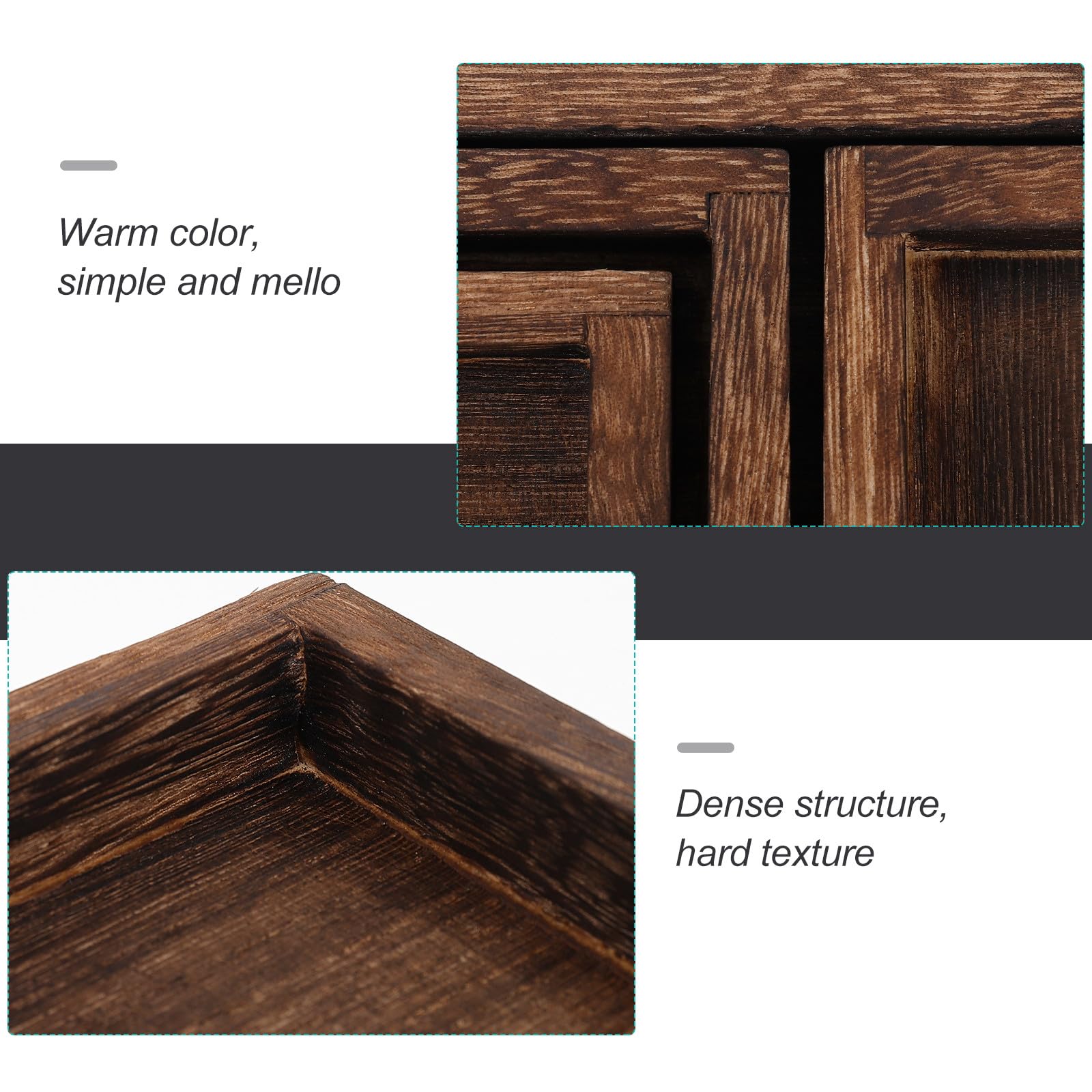 Rechteckiges Holz Teetablett mit Fächern Einfaches Design und Bruchsicher Praktisches Serviertablett für Startseite und Teeservice