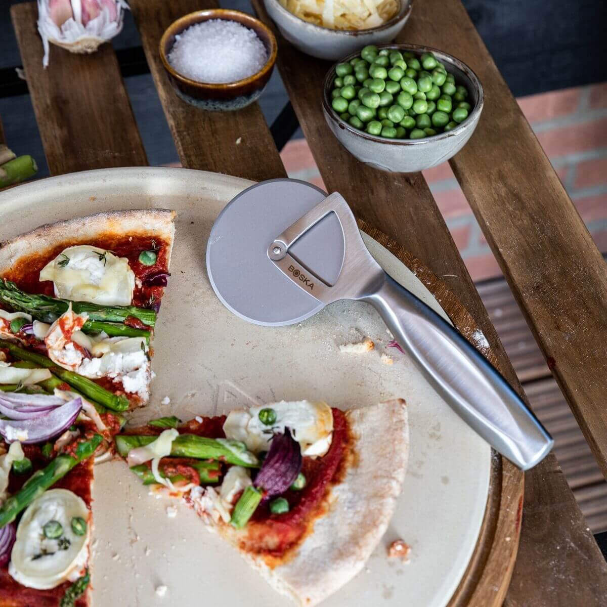 Boska Pizzaslicer Monaco+ / Pizzaroller/Stal nierdzewna/Ergonomiczny/Wytrzymały/Pudełko prezentowe / 20 cm