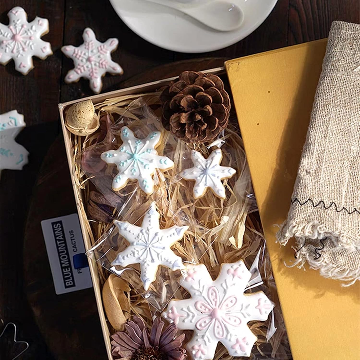 Snowflake Cookie Cutters Set of 10 pcs, Stainless Steel Snowflake Shaped Christmas Holiday Baking Molds for Fondant & DIY Crafts - Image 8