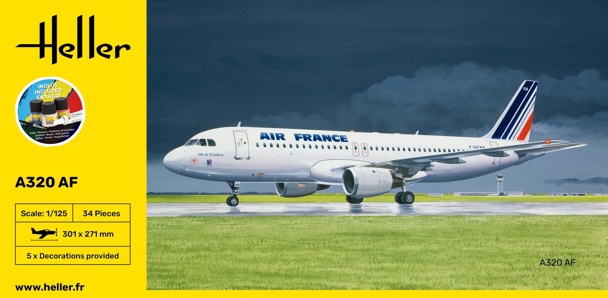 Heller Maquette Avion : Starter Kit : Airbus A320 Air France