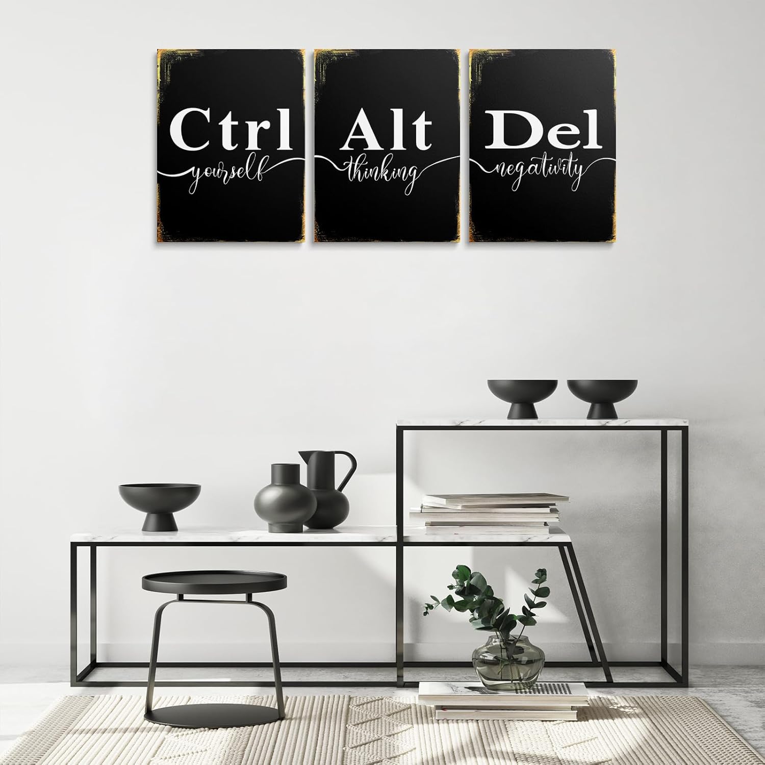 Luxey Aura Motivational Wall Decor, Ctrl Alt Del Wall Inspirational Quote Wall Decor Positive Poster for Modern Home Bedroom Bathroom - Image 3