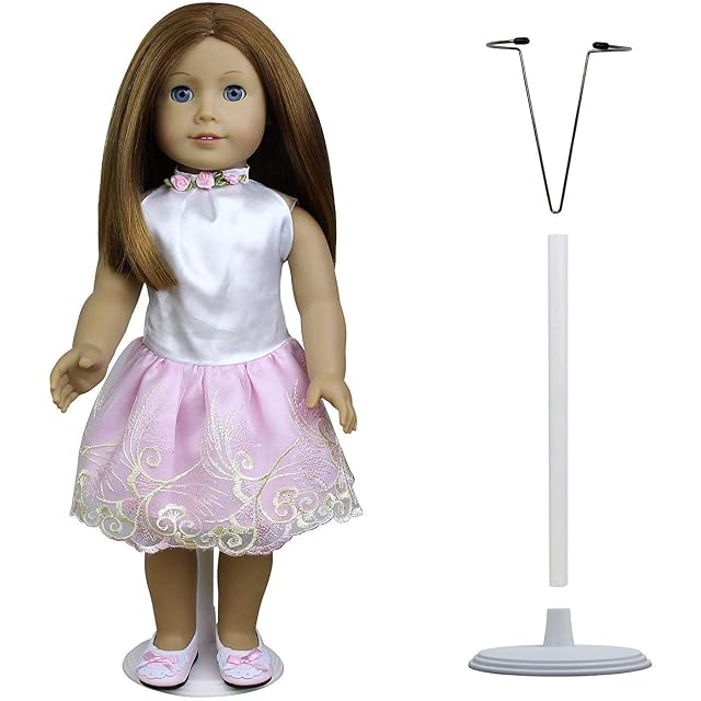 Foto 3 de 5 de POFET Soporte de muñeca Ajustable Blanco de 3 Piezas para muñecas Americanas de 14-18 Pulgadas y Soporte…