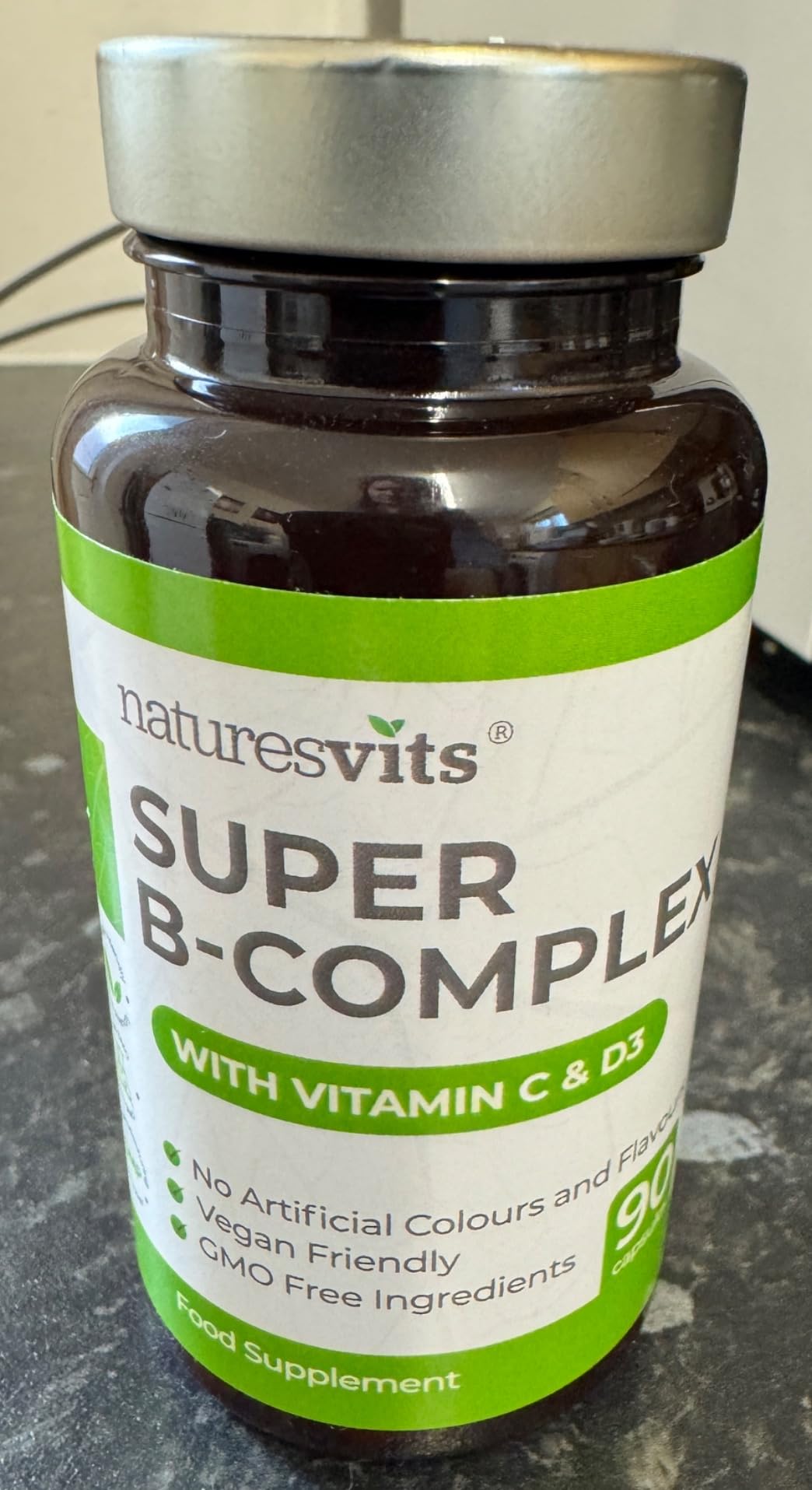 High Strength Vitamin B Complex, 90 Capsules Contains Vitamin C and D