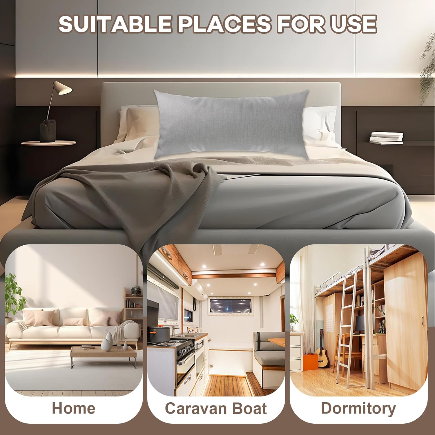 2pcs XL Zippered Storage Pillowcase, 40'' x 20'' RV Camper Dorm Tiny Home Boat Inside Organization, Clothes Bedding Blankets Storage, Small Space Storage Pillow Covers for Couch Sofa Bed Home Decor