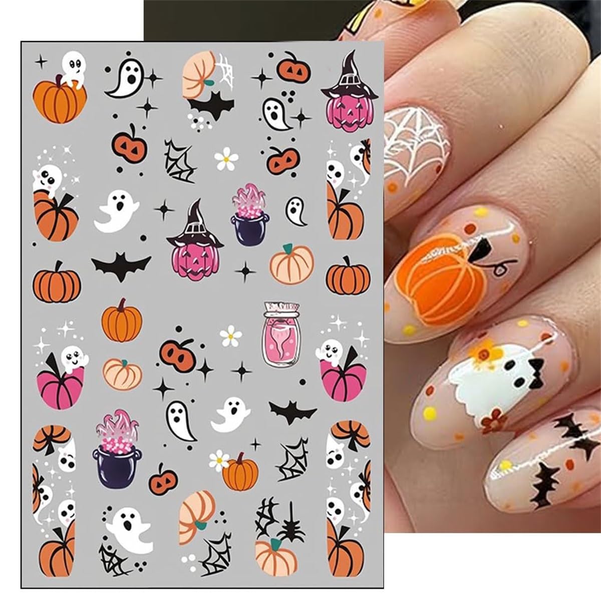 Amazon | ネイルシール ハロウィン パンプキン おばけ ゴースト