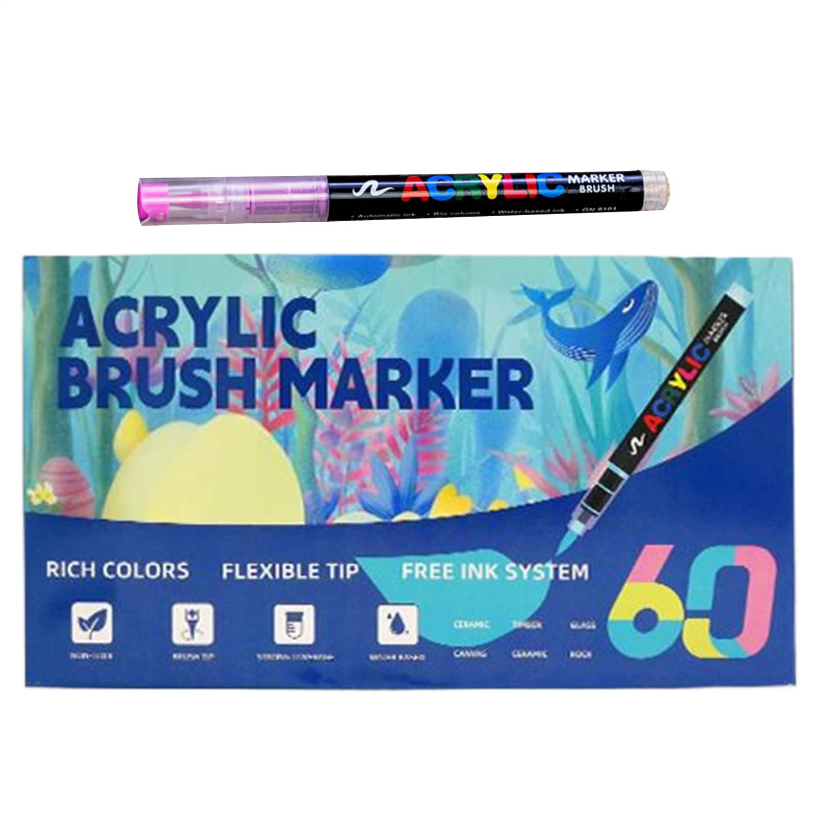 Akrylowe markery pędzlowe, ABS wielokolorowe, miękkie, warstwowe materiały artystyczne, zestaw markerów akrylowych, dla dzieci, dorosłych, na imprezę, do szkoły, biura, na urodziny