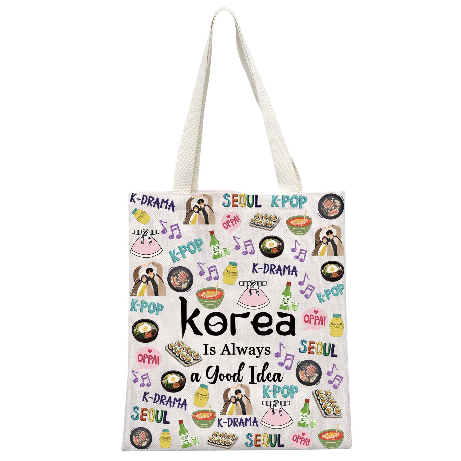 South Korea Travel Vacation Trip Souvenir Gift Bachelorette Trip Gift Accessory Bag for Korea Lovers (Good Idea Tote)