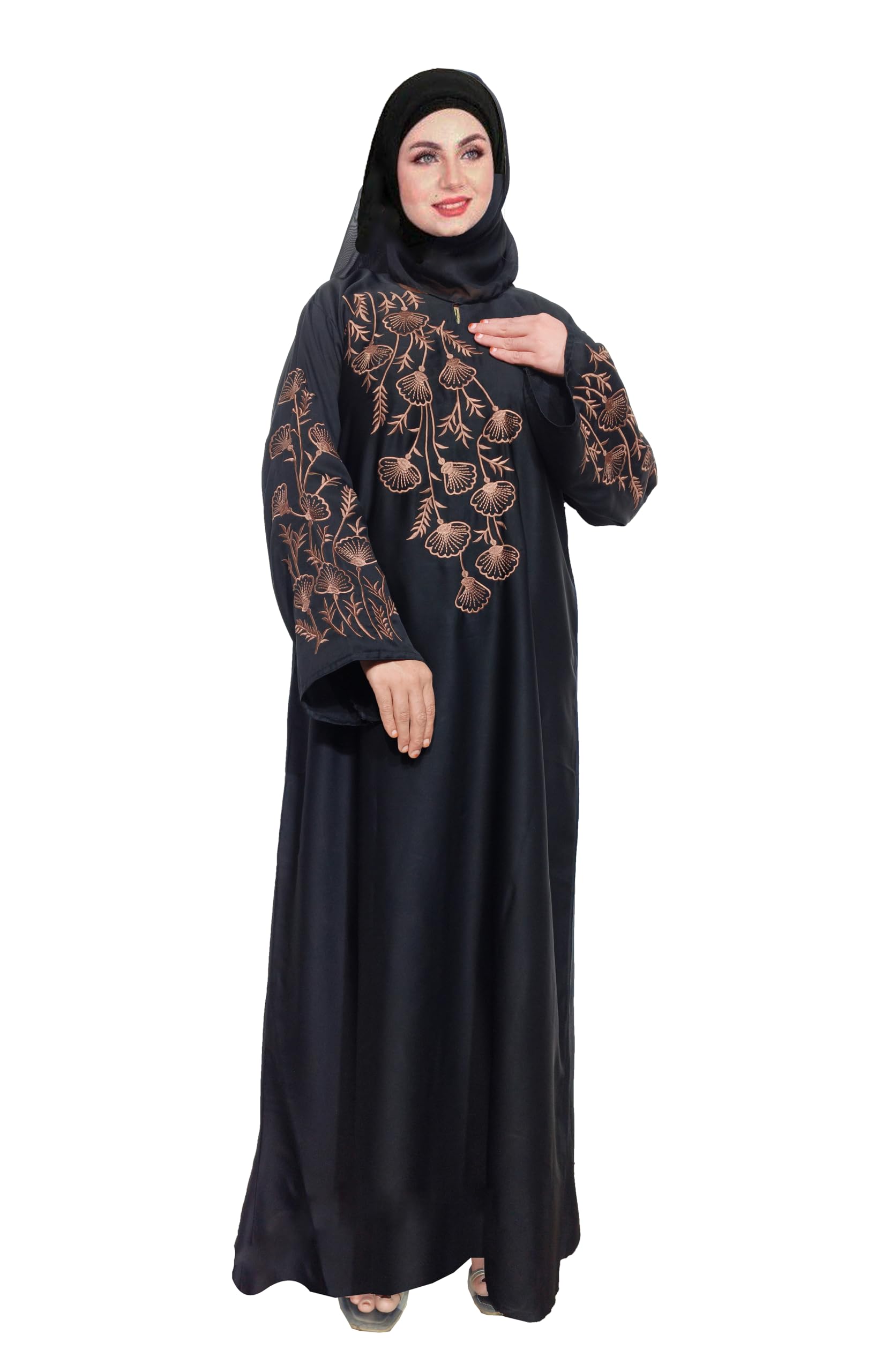 buraque designer Black Abaya Embroidery Work Burqa For Women Elegant Modest Wear Islamic Stylish Burkha-picture-38