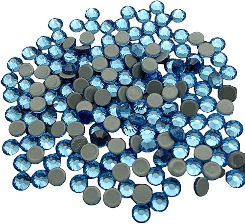 Queenme Diamantes de imitación termoadhesivos redondos de cristal con parte trasera plana, piedras deslumbrantes para ropa, zapatos, joyas, telas y
