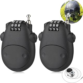 Anti-Theft Telescopic Wire Lock, Security Locks Helmet Code Lock Telescopic Wire Rope, Telescopic Rope Combination Locks, Telescopic Steel Rope Bicycle Lock Cable (Black*2)