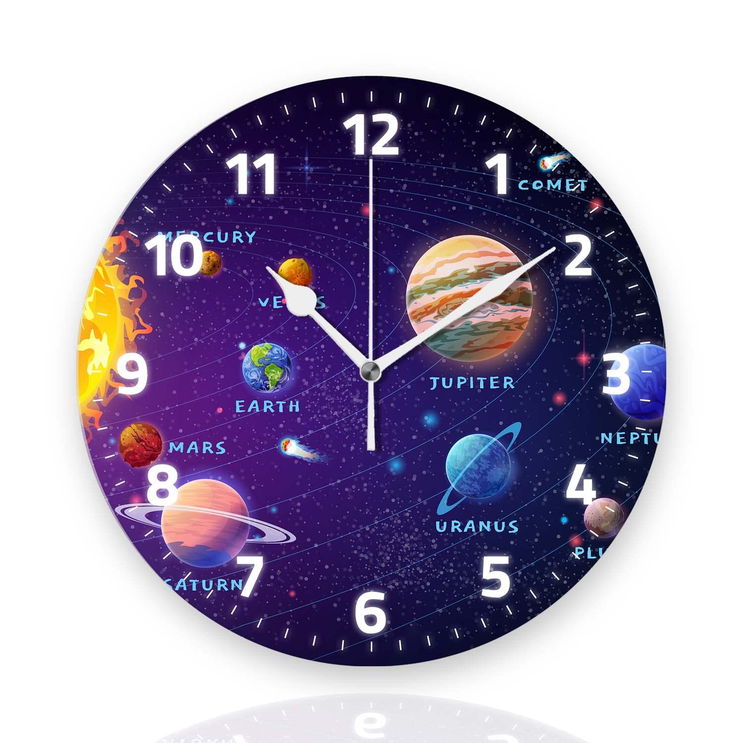 Peacoblue Wanduhr 30cm Aurora Design - Batteriebetrieben & Geräuschlos