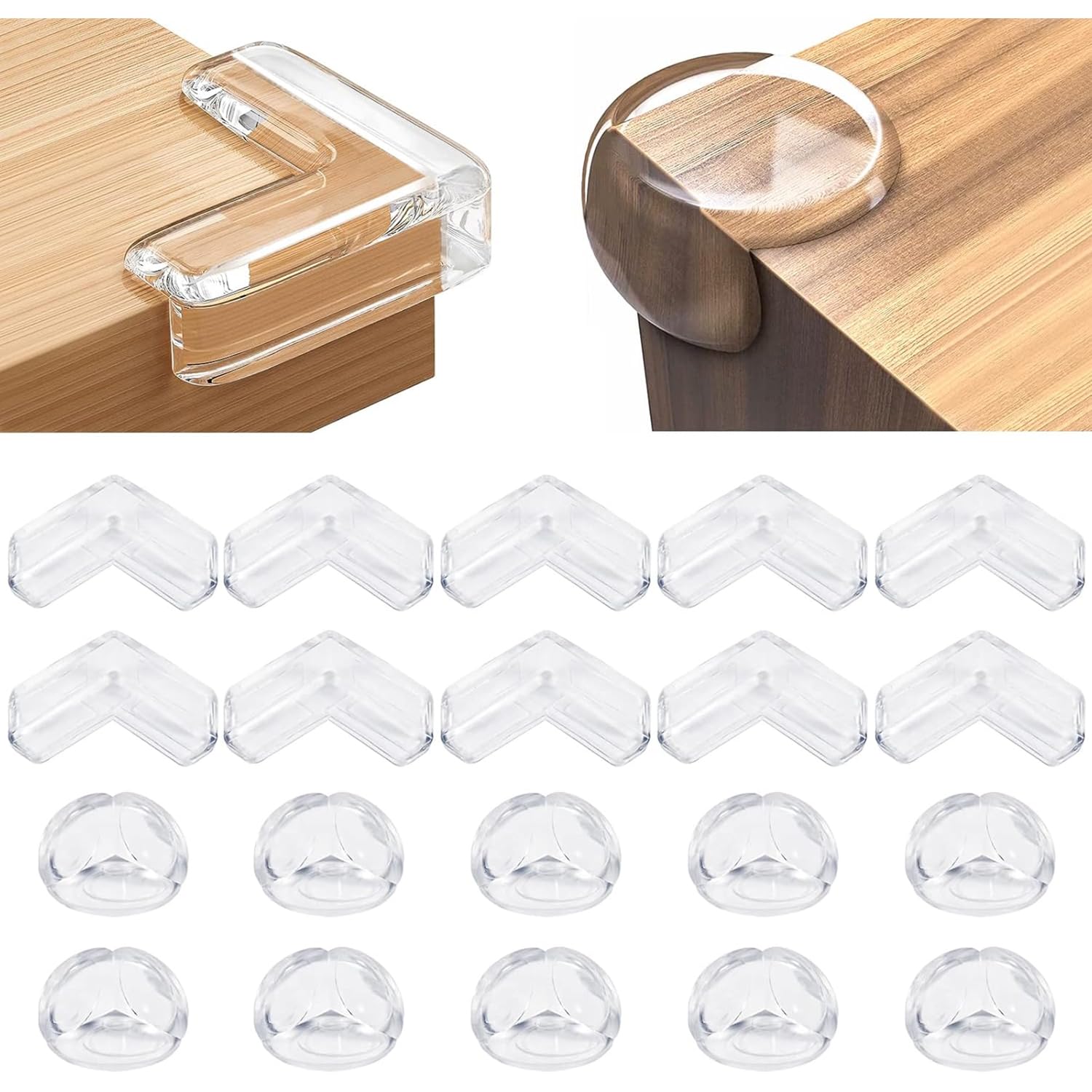 ABC Corner Protector Baby, Table Protectors for Protector Guards Clear Protectors for Furniture Protectors Guards Proof Covers Safety Pack of 20
