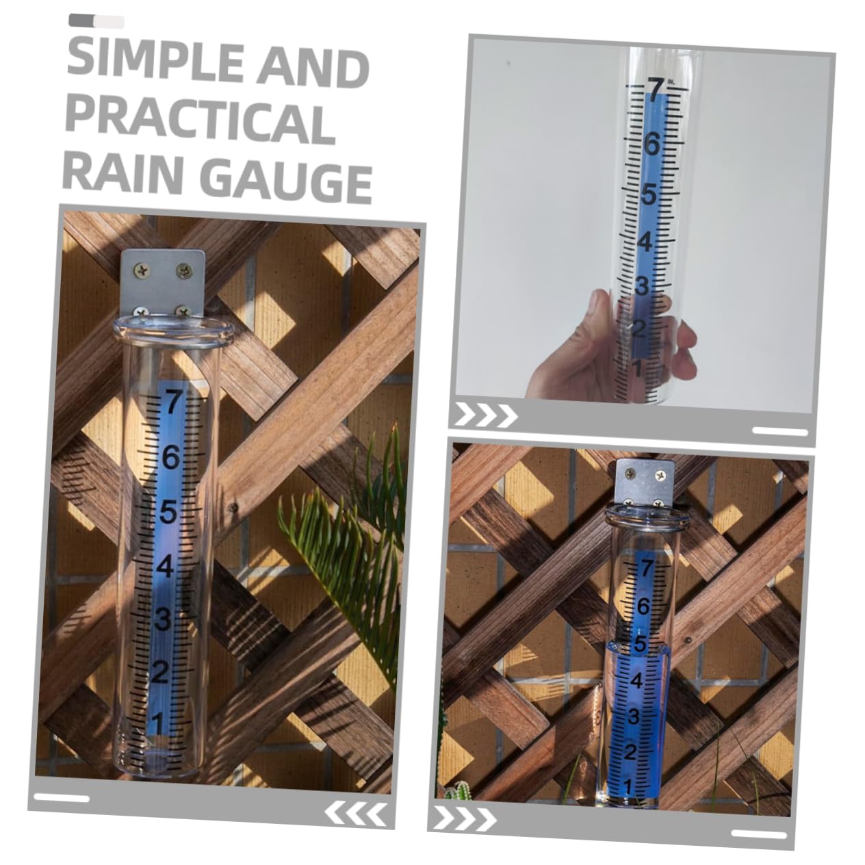 CIYODO 7 Inch Rain Gauge Bracket for Garden Outdoor Yard Metal Holder Accurate Rainfall Measurement Tool