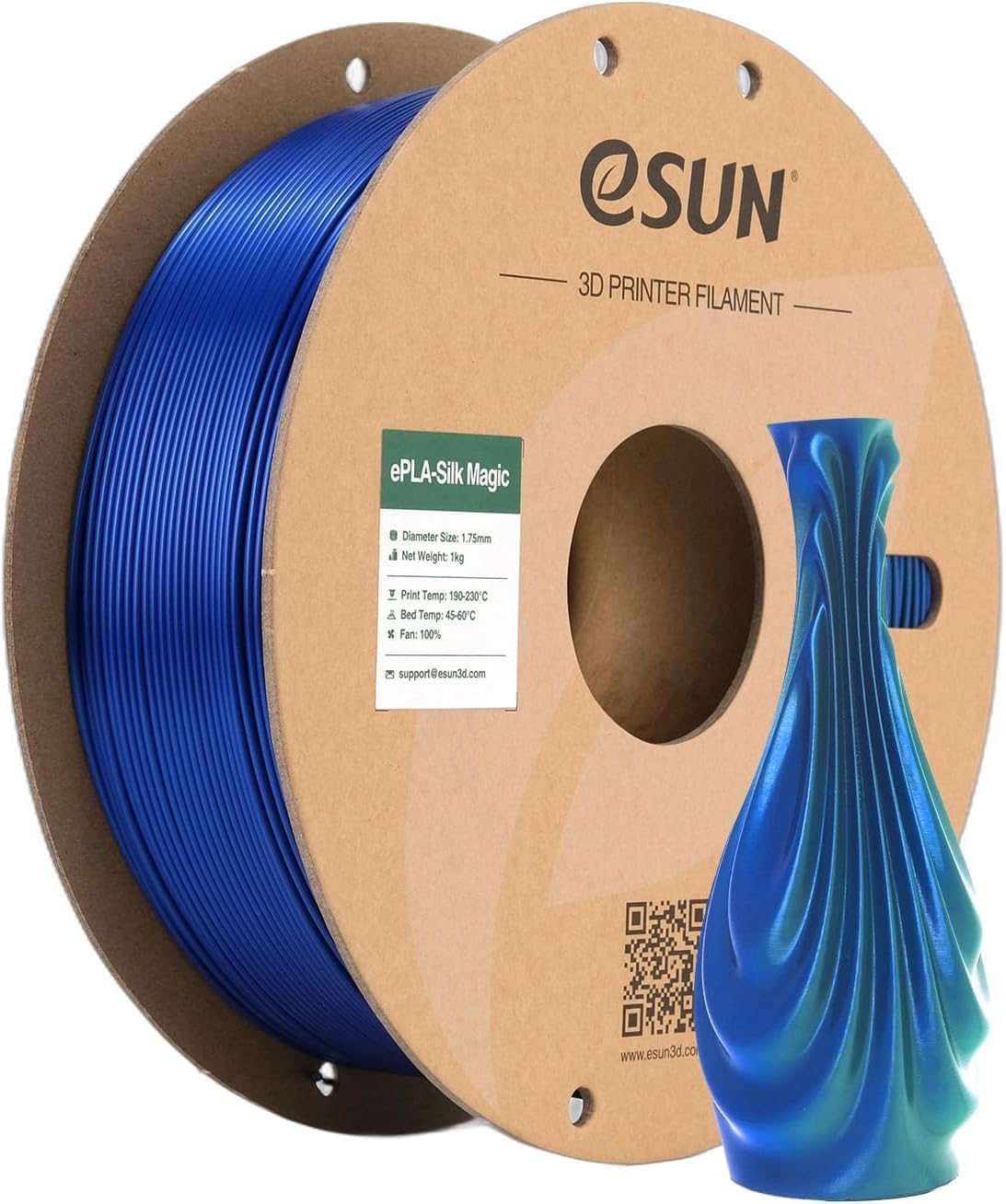 eSUN Silk Magic PLA Filament 1.75mm, Silky Bicolor 3D Printer Filament ...