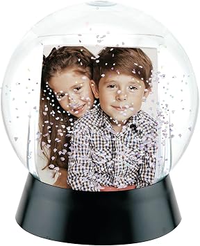 Neil Enterprises Inc. Sphere 2-Photo Snow Globe with Black Base