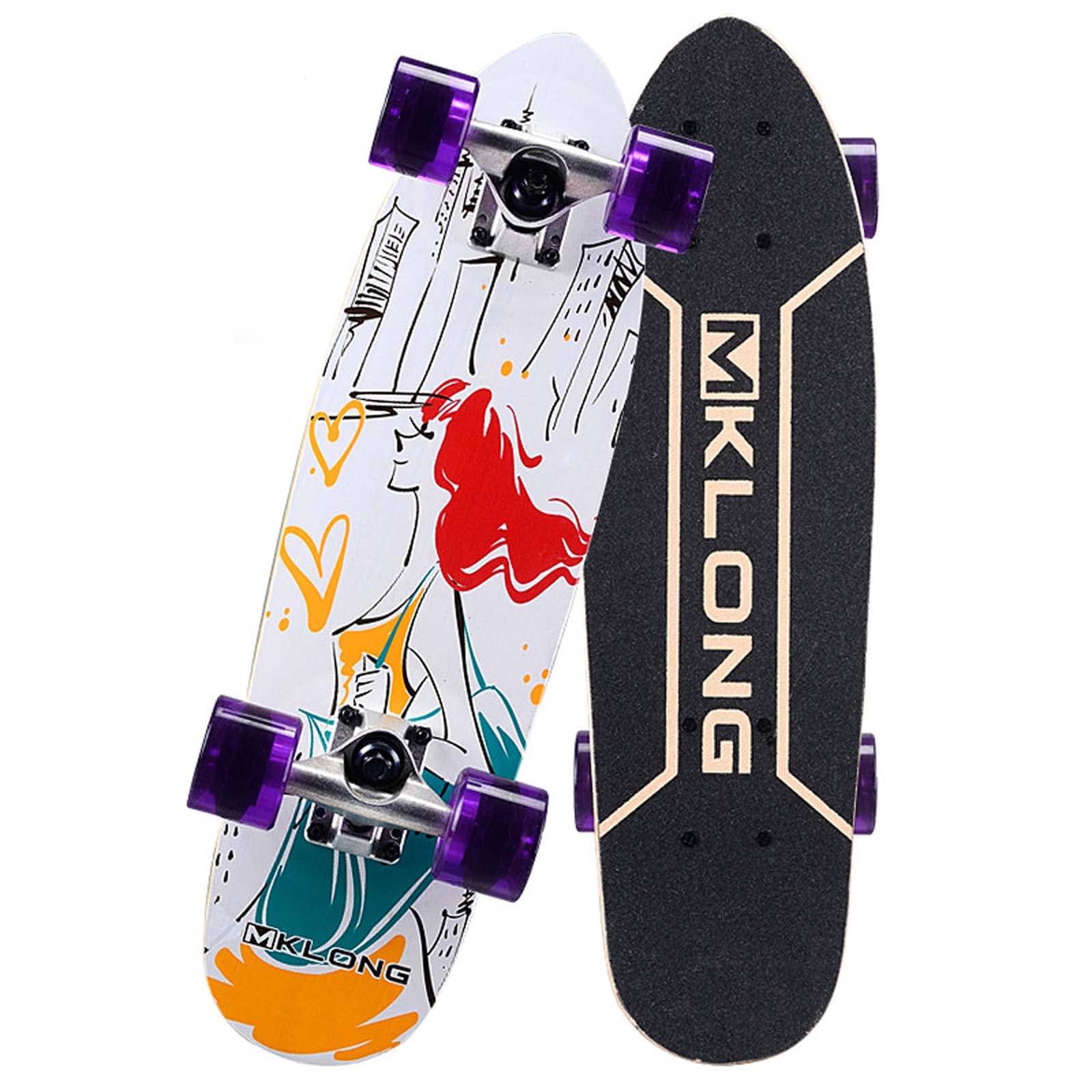Standard Skateboard 7 Layers Maple Wooden 31Complete Skateboards for Adults Beginners Teenager Kids Boys Girls Support 280lbs