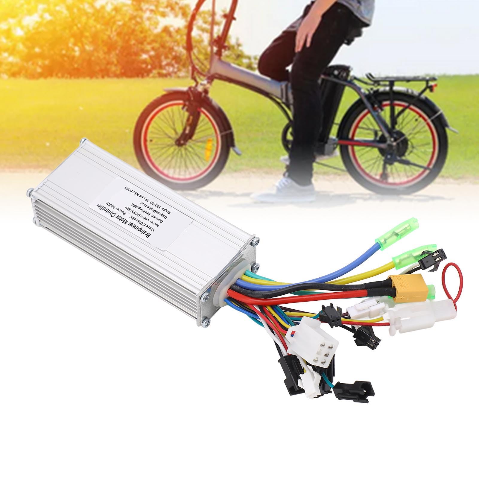 FILFEEL Contrôleur de Moteur sans Balais pour Vélo électrique 500W 36V 48V, avec Boîtier en Aluminium pour Balade
